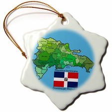 3dRose Flag and Map of the Dominican Republic with all the provinces identified