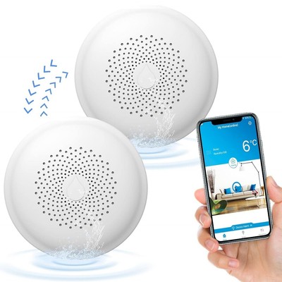 2 Pack Ecoey WIFI Water Detector and Alarm 2.4GHz