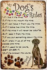 8x12 TIN SIGN Black Labrador dog rules pet funny vintage wall door plaque new