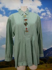 Size L costume shirt shirt Gloriette green cotton apple tree house embroidery