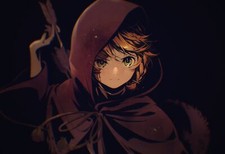 Anime Girls Cloack Green Eyes Redhead Bow Scars  Gaming Mat Desk 46357