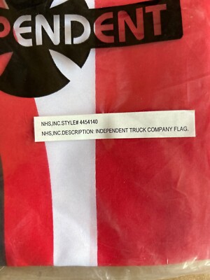 Vintage Red and White Independent Truck Company Skate 90s Flag