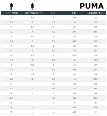 puma shoe size