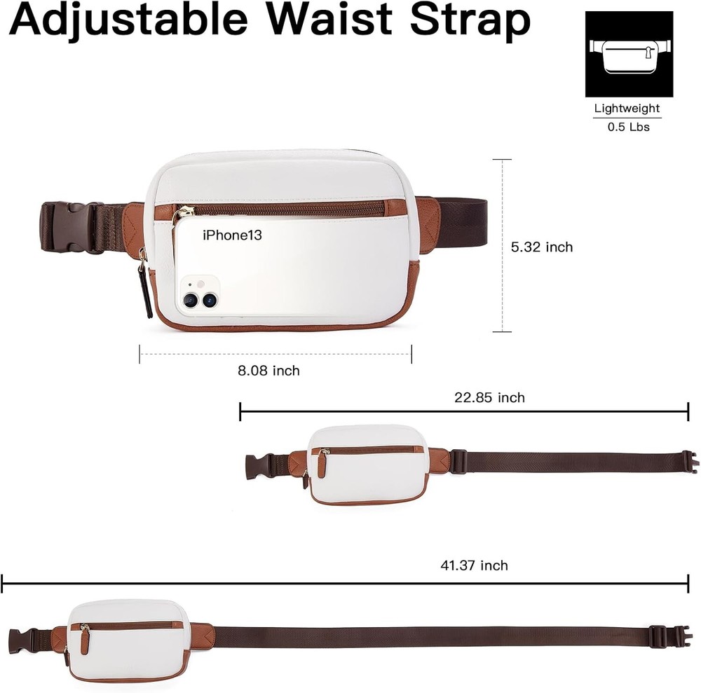 PU Leather Women's Waist Bag - Crossbody Belt Fanny Pack