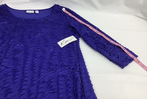Top donna Kim Rogers blu zaffiro con scintillio taglia L nuovo con etichetta 211030JGS/JB1 - Foto 7 di 8