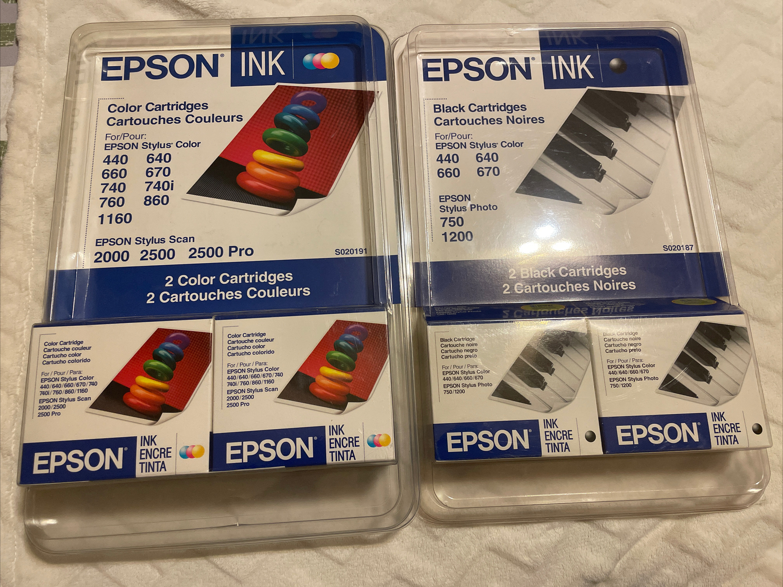Epson Ink 2 Black Cartridges + 2 Color Cartridges- Sealed