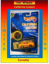 Hot Wheels California Custom Corvette #1301 Vintage 1989 Neon Orange
