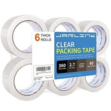 JARLINK Clear Packing Tape 6 Rolls , Heavy Duty Packaging Tape for Shipping ...
