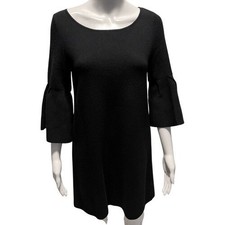 MOTH Anthropologie Black Bell Sleeve Sweater Dress Size S