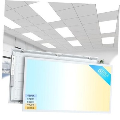 2x4 LED Flat Panel Light, 7700LM 30W-70W Dimmable & Selectable, 5CCT 2x4FT-6P