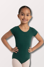 NWT Capezio Child Short Sleeve Leotard in Hunter Green CC400C 
