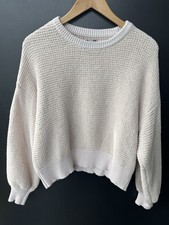 American Eagle Cream Open Stitch Knit Long Sleeve Sweater Size M