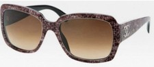 Gafas de sol Chanel 5221 c 1309/3B degradadas pixeladas piel de serpiente marrón marco malva