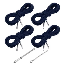 4pcs 51 Inch Replacement Drawstring Cords with Threaders, Navy Blue