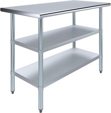 NSF Commercial Stainless Steel Food Prep Work Table with Two Undershelf 24"x 48"