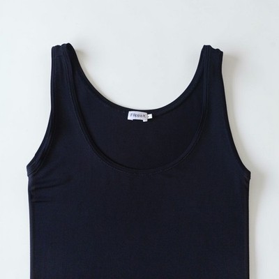 FILIPPA K Black Long Slip top Viscose Deep Round Neck Tank top | SIZE M