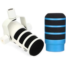 Rode PodMic Cardioid Dynamic Broadcast Microphone with Pop Filter - White/Blue