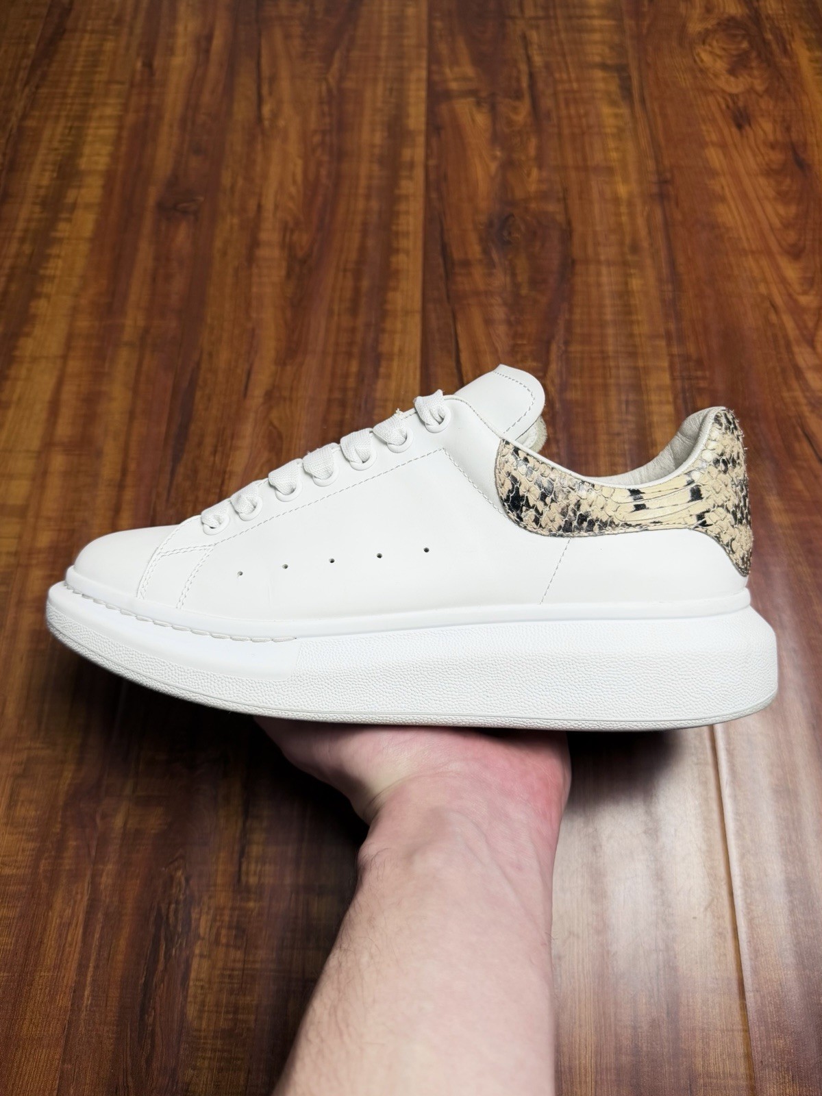 Alexander McQueen White Beige Python Snakeskin Me… - image 2