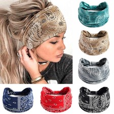 FULZTEY Retro Cashew Print Hairbands Boho Wide Headbands for Women 6pcs