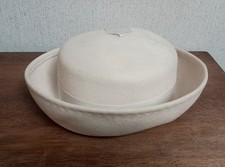 Vintage Ritz Wool Hat by Henry Pollak, New York, Ivory/Cream, Size 22