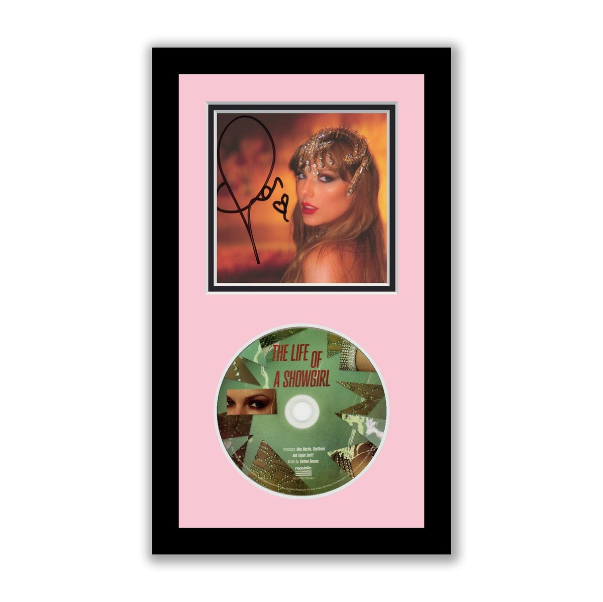 Taylor Swift Autographed Signed Framed CD The Life Of A Showgirl