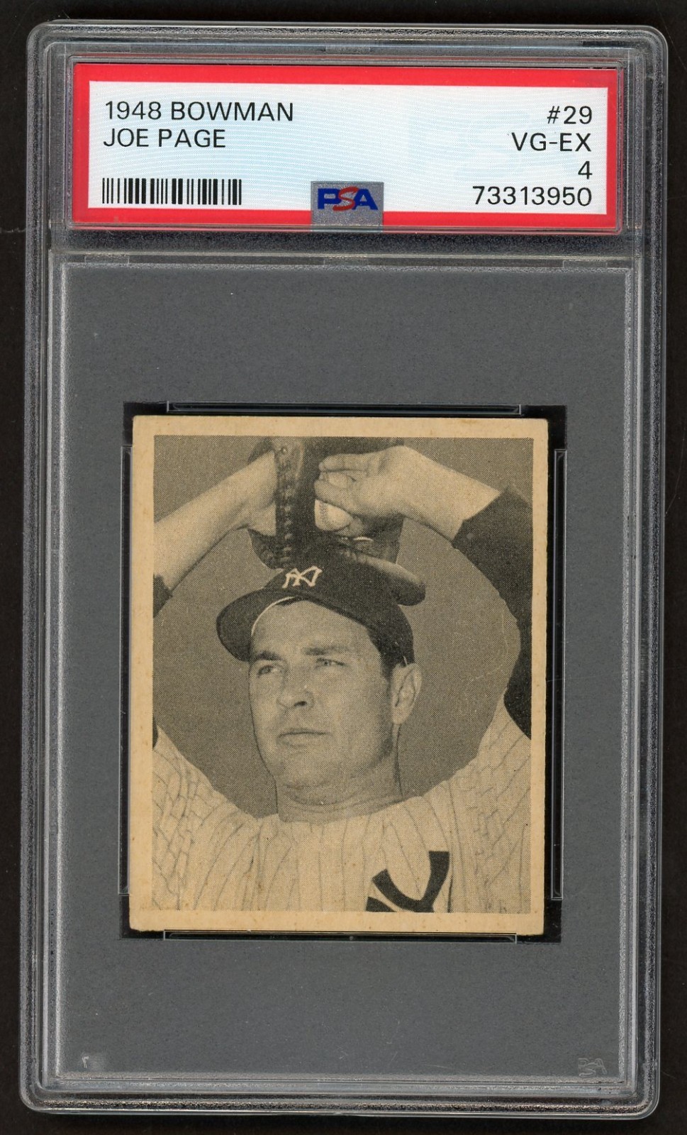 1948 Bowman JOE PAGE ROOKIE New York Yankees #29 PSA 4 VG/EX Condition