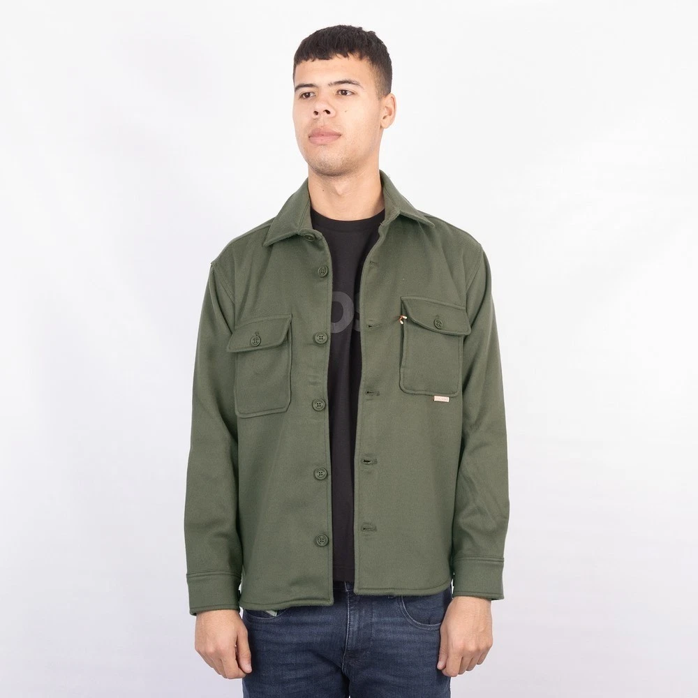 SEALSKINZ Men's Olive Martham Plain Buttoned Down Shacket BNWT