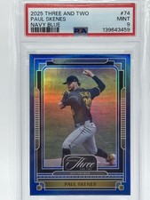 2025 Panini Three and Two #74 Paul Skenes Navy Blue PSA 9 # 21/25