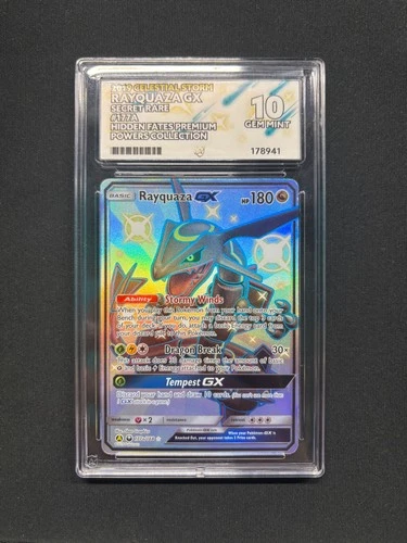 Pokémon TCG Rayquaza GX 177a/168 Hidden Fates Premium Collection Promo ACE 10