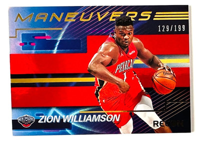 2020-21 Panini Recon Zion Williamson Maneuvers Insert Card SP #/199 Pelicans!