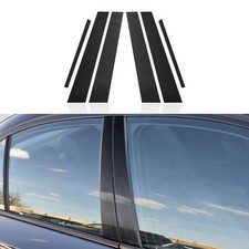 6PCS Car Window Molding Cover Trim Pillars Carbon Fiber Sticker Decal fits fo...