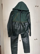 ARROW Tv Series Green Faux Leather Cosplay costume Jacket & Pants XS DC Comics