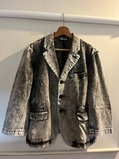 USED BLACK COMME DES GARCONS GRAY WASHED JACKET GOOD