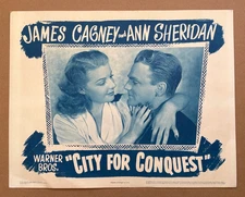 CITY FOR CONQUEST Ann Sheridan JAMES CAGNEY Boxing 1946 Reissue 11x14 LOBBY CARD