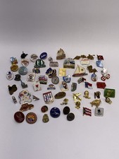 Vintage Assorted Souvenir Travel Event Lapel Pin Lot 60 Mixed Enamel