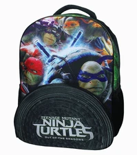 Teenage Mutant Ninja Turtles School Backpack 16" NEW Official Bag Black NWT