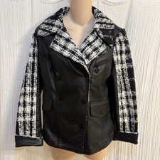 White House Black Market Tweed Pieced Coated Moto Jacket. Size 10p