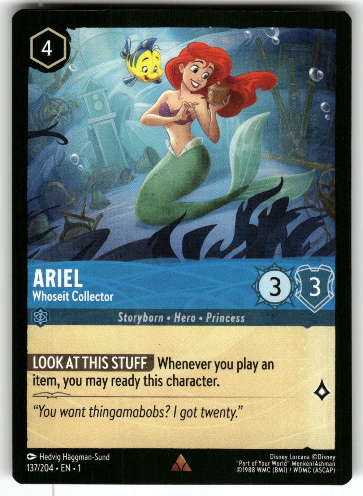 Ariel - Whoseit Collector 137/204 Rare The First Chapter Lorcana Near Mint