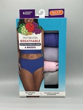 6-Pack FRUIT OF THE LOOM Women s Size 6/M Cotton Stretch Mesh Briefs Breathable