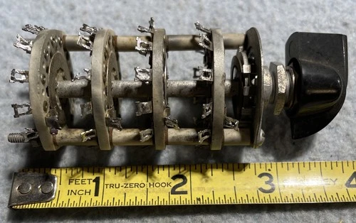 Vintage 4p12T (4 Deck 12position) Non Shorting Rotary Switch, Preowned