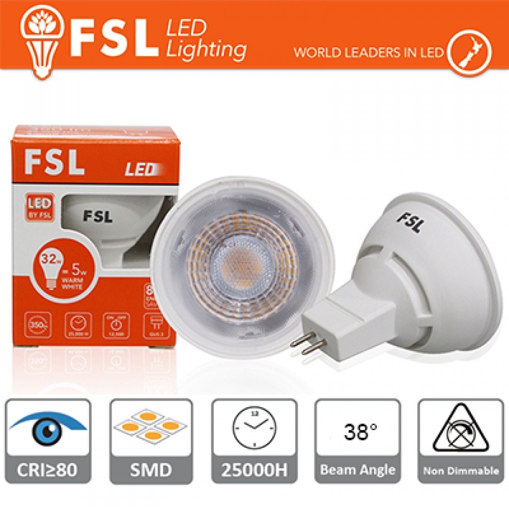 Lampadina LED MR16 6W 4000K Luce Naturale 12V DC Professionale 38°