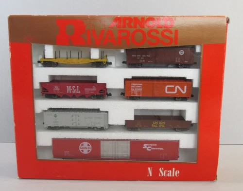 7 Piece Arnold Rivarossi Freight Train Cars Gift Set - #520 - N Scale