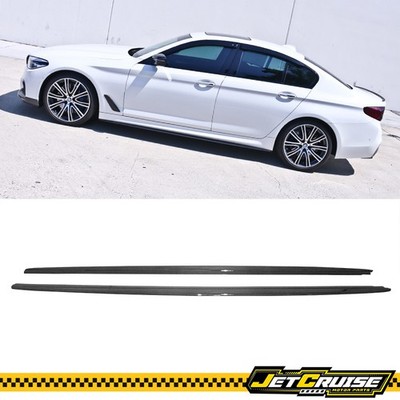 Fits 17-23 BMW G30 5 Series 4DR M Performance MP Style Side Skirts Carbon Fiber