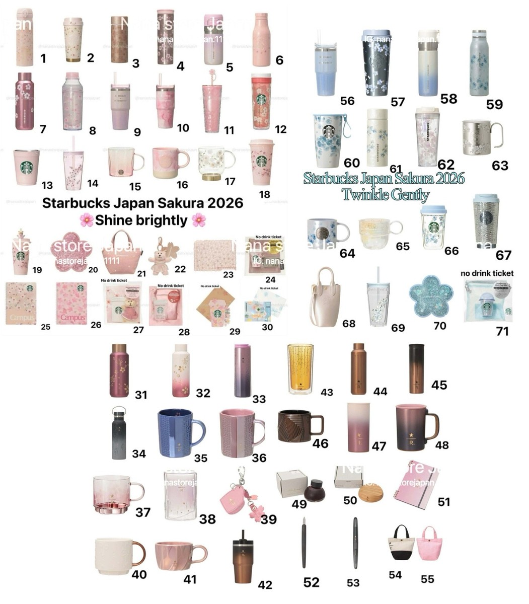 Starbucks Japan Sakura 2026 Reserve Roastery Tumbler Bottle Glass Mug Bearista