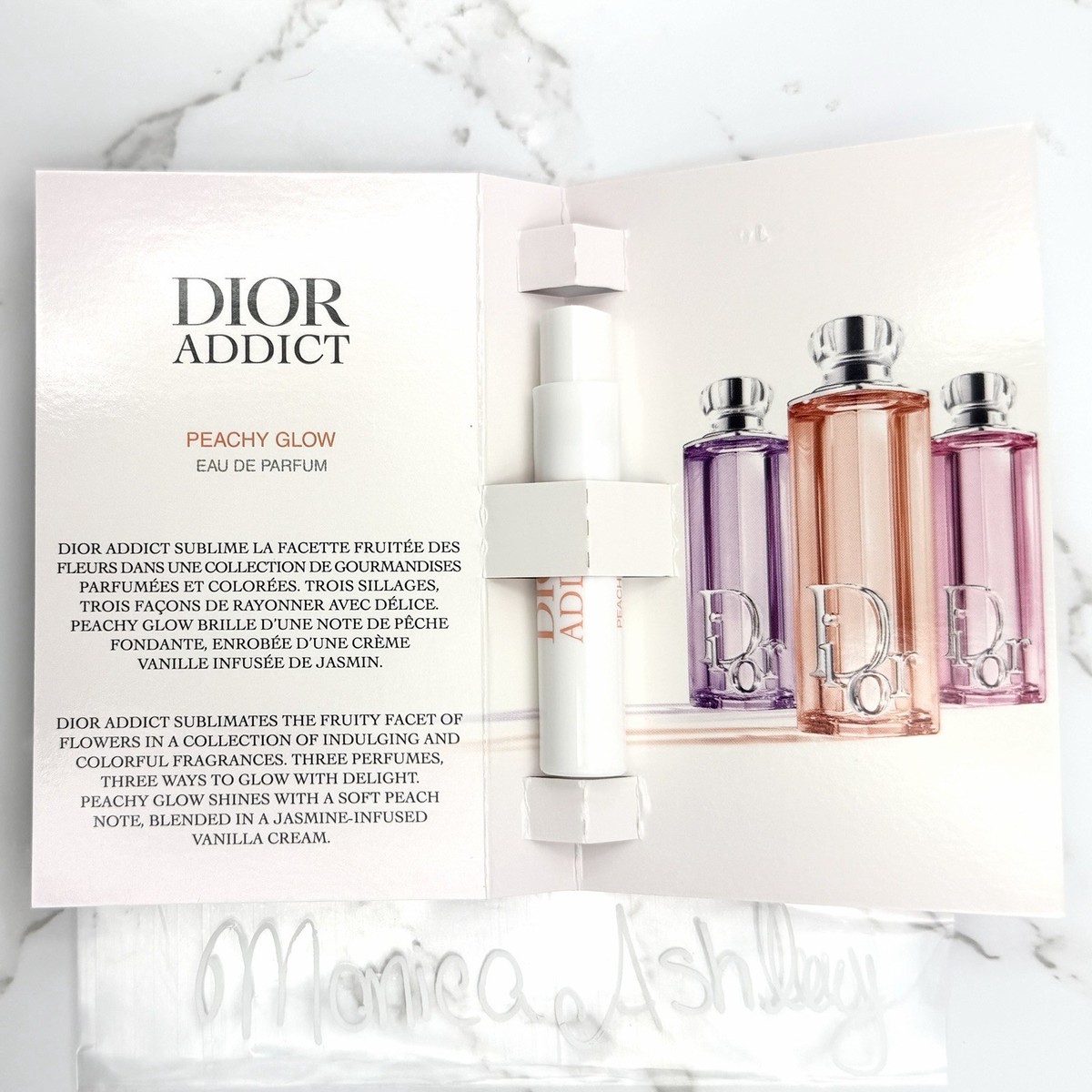 2X Dior Addict Peachy Glow Eau De Parfum EDP 1ml Travel Spray