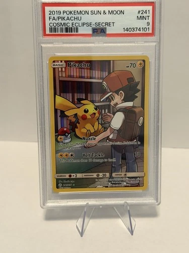 Pokémon Pikachu Secret Rare Full Art Holo Cosmic Eclipse 241/236 PSA 9