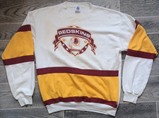Vtg Washington Redskins Logo 7 Mens XL White Sweatshirt USA Made Grunge Stained