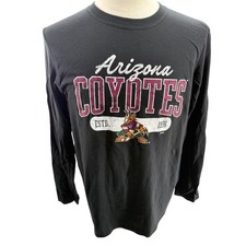 NHL Arizona Coyotes Black Long Sleeve Tee Shirt Mens Medium NEW