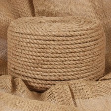 Jute Rope 12mm x 100m Natural 100% Jute Thick Twine for Garden Decking Handrail