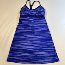 Athleta Size S Blue Stripe Shorebreak Racerback Swim Dress